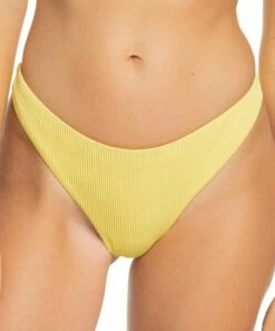 Cheap 🌟 Roxy Sunshine Yellow Mid-Rise The Baja Cheeky 👙 Bikini Bottoms - Juniors ✔️