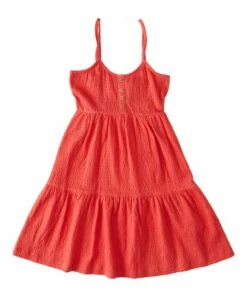 Deals 👍 Roxy Hibiscus Tiered Button-Accent Sleeveless 👗 Dress - 👧 Girls 💯