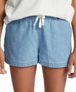 New 🎁 Roxy Light Blue Pocket Drawstring Shorts - 👧 Girls 🛒