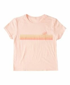 Hot Sale 😉 Roxy Peach Palm Tree Stripe Tee - 👧 Girls 🌟