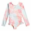 Flash Sale 🔔 Roxy Sky & Pink Tie-Dye 'Roxy' Ruffled One-Piece Rashguard - 👧 Girls 🛒