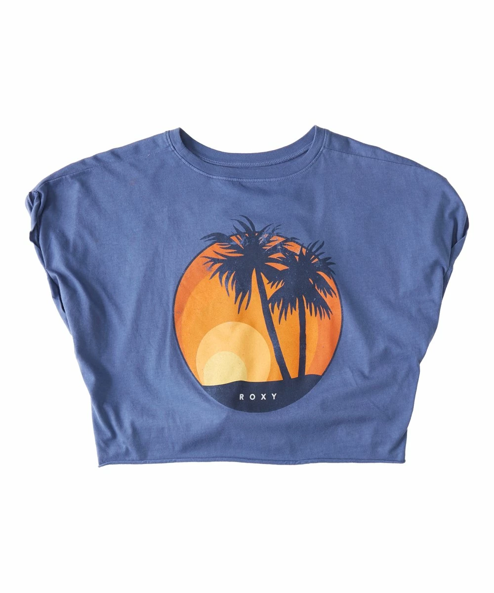 Cheap ๐คฉ Roxy Bijou Blue Palm Sunset Cap-Sleeve Tee - ๐ง Girls ๐ 2 Cheap ๐คฉ Roxy Bijou Blue Palm Sunset Cap-Sleeve Tee - ๐ง Girls ๐ - Image 2