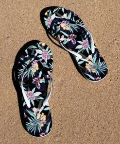 Top 10 🔔 Roxy Black & Pink Floral Portofino Flip-Flop - 👩 Women 🎉 -Hot Sale Roxy Shop zu108141346 alt 4 tm1661982178