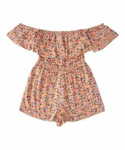 Best Pirce ✨ Roxy Pastel Rose Swept Up Another Day Off-Shoulder Romper - Juniors 🔔 -Hot Sale Roxy Shop zu108142889 alt 3 tm1664821113