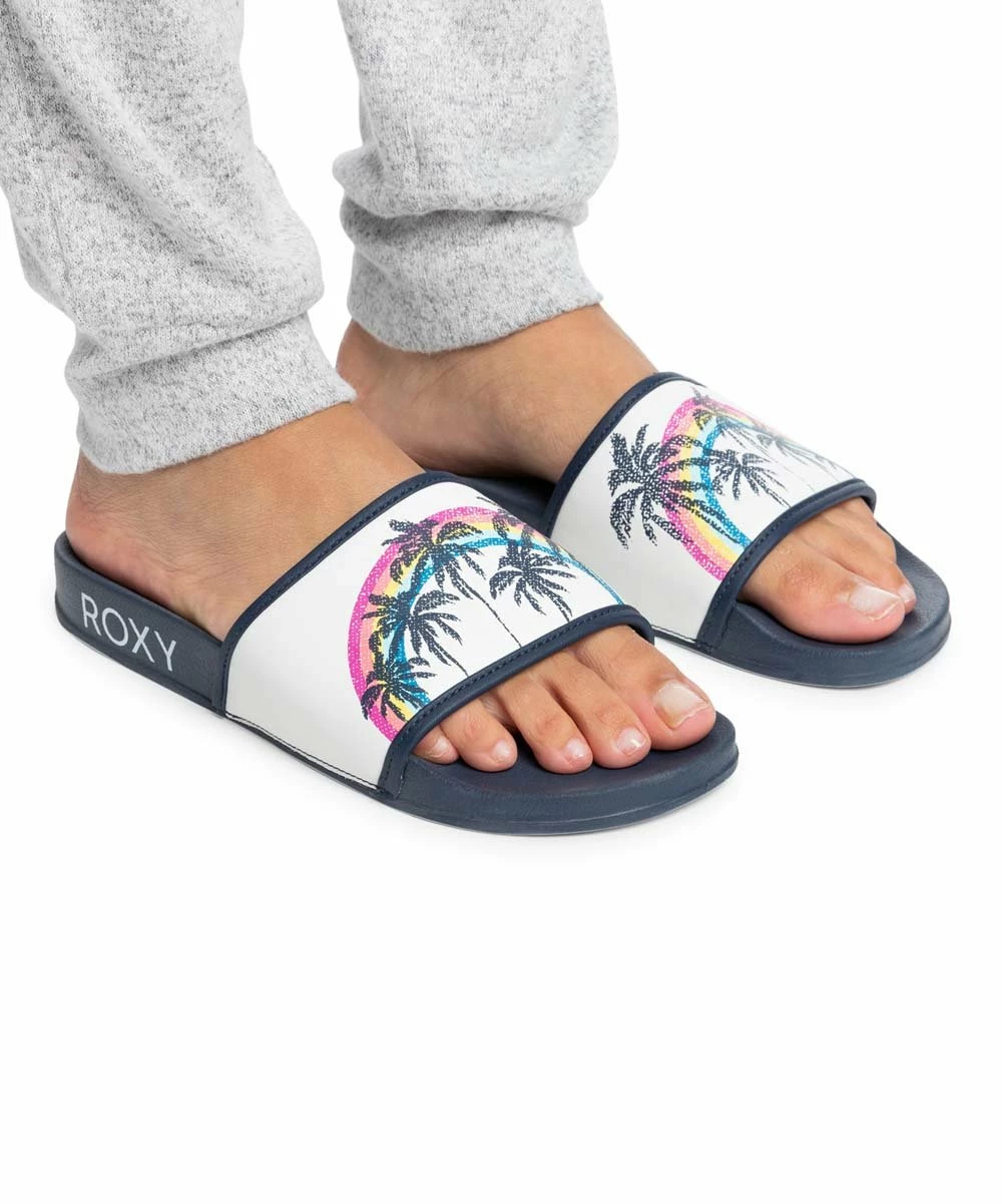 Outlet ๐งจ Roxy White & Indigo Palm Slide - ๐ฉ Women ๐ 2 Outlet ๐งจ Roxy White & Indigo Palm Slide - ๐ฉ Women ๐ - Image 2