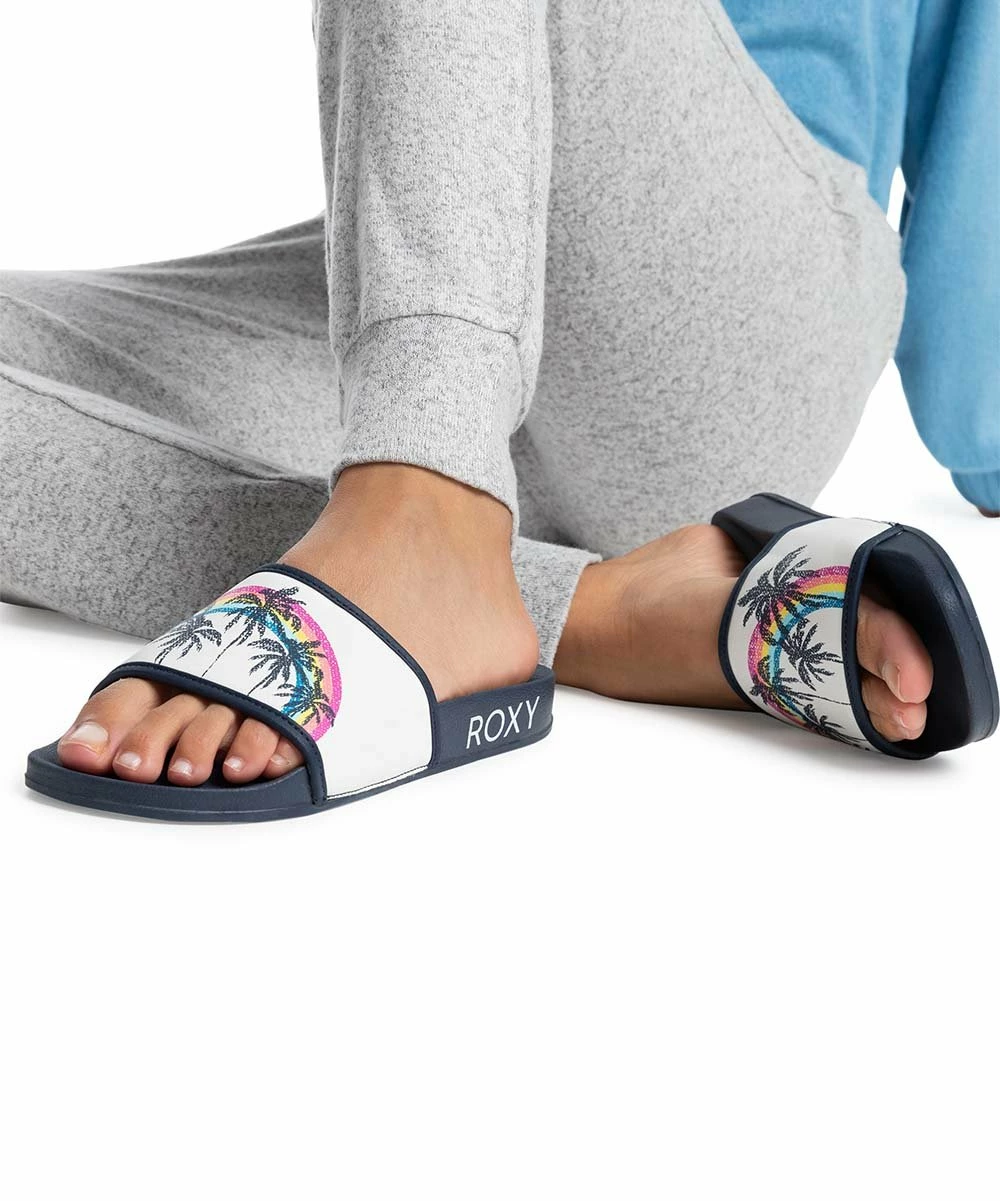 Outlet ๐งจ Roxy White & Indigo Palm Slide - ๐ฉ Women ๐ 4 Outlet ๐งจ Roxy White & Indigo Palm Slide - ๐ฉ Women ๐ - Image 4