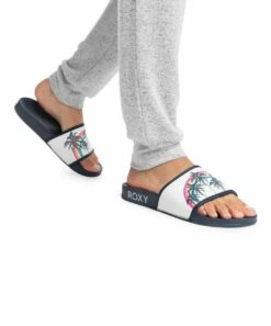 Outlet ๐งจ Roxy White & Indigo Palm Slide - ๐ฉ Women ๐