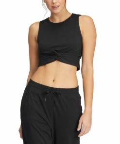 Top 10 ๐ Roxy Anthracite Twist-Hem Sun Might Shine Crop Top - Juniors ๐