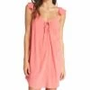 Coupon ❤️ Roxy Tea Rose Future Thoughts Cami-Strap Keyhole-Front Mini 👗 Dress - Juniors 🛒