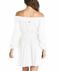 Top 10 ⭐ Roxy Snow White Dream Escape Smocked Off-Shoulder Mini 👗 Dress - Juniors ✨ -Hot Sale Roxy Shop zu108146160 alt 4 tm1661982107