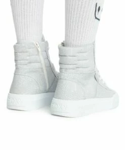 Top 10 🔥 Roxy Light Gray Spotted Roxy Rae High-Top 👟 Sneaker - 👩 Women 🤩 -Hot Sale Roxy Shop zu108146218 alt 1 tm1664821235