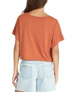Top 10 🔥 Roxy Baked Clay 'Sunrise To Sunset' Crewneck Crop Tee - Juniors 😉 -Hot Sale Roxy Shop zu108146440 alt 1 tm1664821004