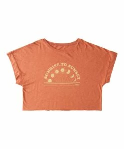 Top 10 🔥 Roxy Baked Clay 'Sunrise To Sunset' Crewneck Crop Tee - Juniors 😉 -Hot Sale Roxy Shop zu108146440 alt 2 tm1664821004