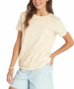 Promo 🛒 Roxy Beige Allure 'Grateful For The Sun' Boyfriend Tee - Juniors 🔔 -Hot Sale Roxy Shop zu108147120 alt 2 tm1661982042