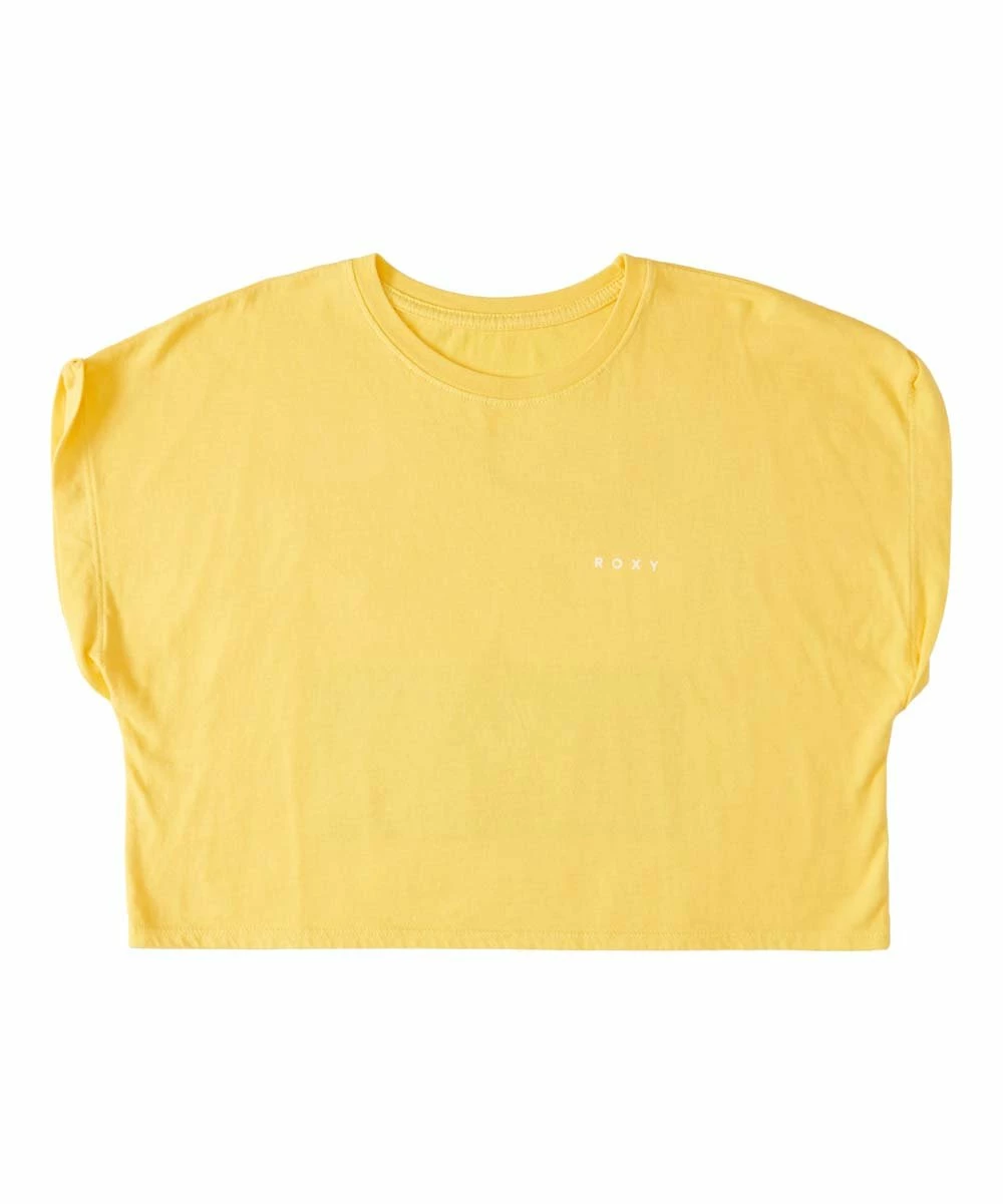 Brand new 😀 Roxy Yolk Yellow Horizon Retro Sunny Day Crewneck Crop Tee - Juniors 😀 5 Brand new 😀 Roxy Yolk Yellow Horizon Retro Sunny Day Crewneck Crop Tee - Juniors 😀 - Image 5