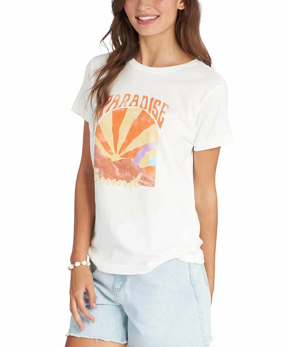 Cheap 👍 Roxy Snow White & Orange 'Paradise' Watercolor Boyfriend Tee - Juniors 🎉 2 Cheap 👍 Roxy Snow White & Orange 'Paradise' Watercolor Boyfriend Tee - Juniors 🎉 - Image 2