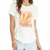 Cheap 👍 Roxy Snow White & Orange 'Paradise' Watercolor Boyfriend Tee - Juniors 🎉