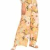 Outlet 🌟 Roxy Toasted Nut Bloom Midnight Avenue Pocket Wide-Leg Pants - Juniors 🛒