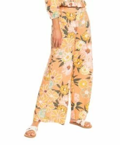 Outlet ๐ Roxy Toasted Nut Bloom Midnight Avenue Pocket Wide-Leg Pants - Juniors ๐