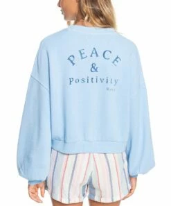 Brand new ๐ Roxy Powder Blue 'Peace' Cruising Sweatshirt - Juniors ๐งจ