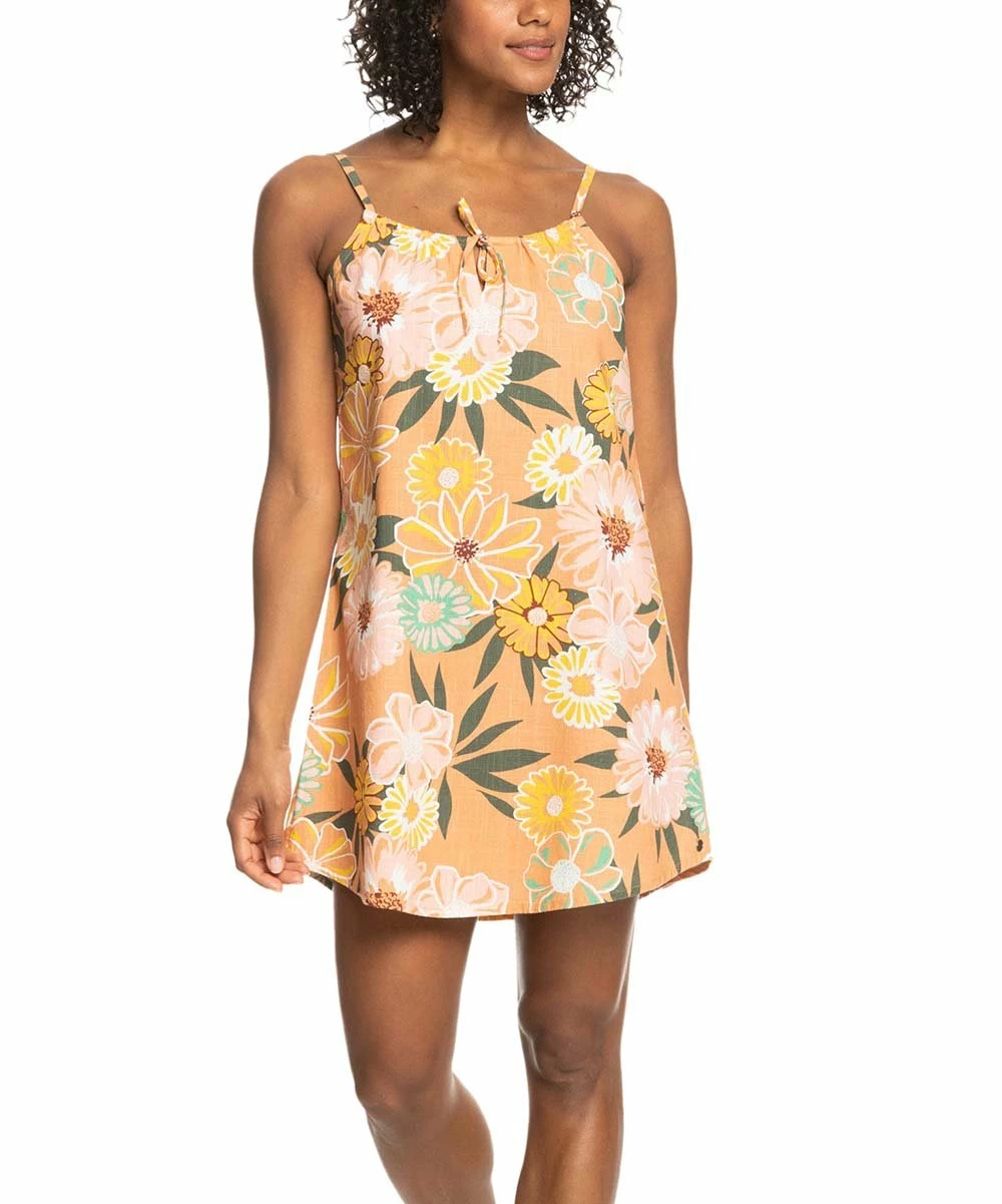 Wholesale 🔥 Roxy Yellow & Toasted Nut Bloom Floral Golden Sunray Cami-Strap Mini 👗 Dress - Juniors ❤️ 1 Wholesale 🔥 Roxy Yellow & Toasted Nut Bloom Floral Golden Sunray Cami-Strap Mini 👗 Dress - Juniors ❤️