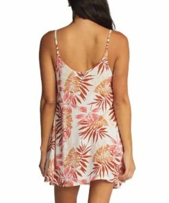 Discount 🛒 Roxy Coral & Snow White Seaside Beachy Vibes Cami-Strap Mini 👗 Dress - Juniors ⭐ -Hot Sale Roxy Shop zu108153098 alt 2 tm1661981895