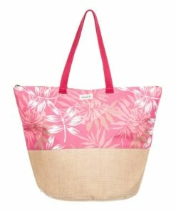 Coupon 🔔 Roxy Beige & Hibiscus Seaside Waikiki Life Tote 🥰