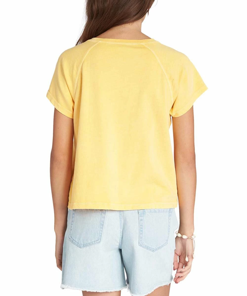 Brand new โ๏ธ Roxy Yolk Yellow Sun Around Us Short-Sleeve Crewneck Tee - Juniors ๐ 4 Brand new โ๏ธ Roxy Yolk Yellow Sun Around Us Short-Sleeve Crewneck Tee - Juniors ๐ - Image 4