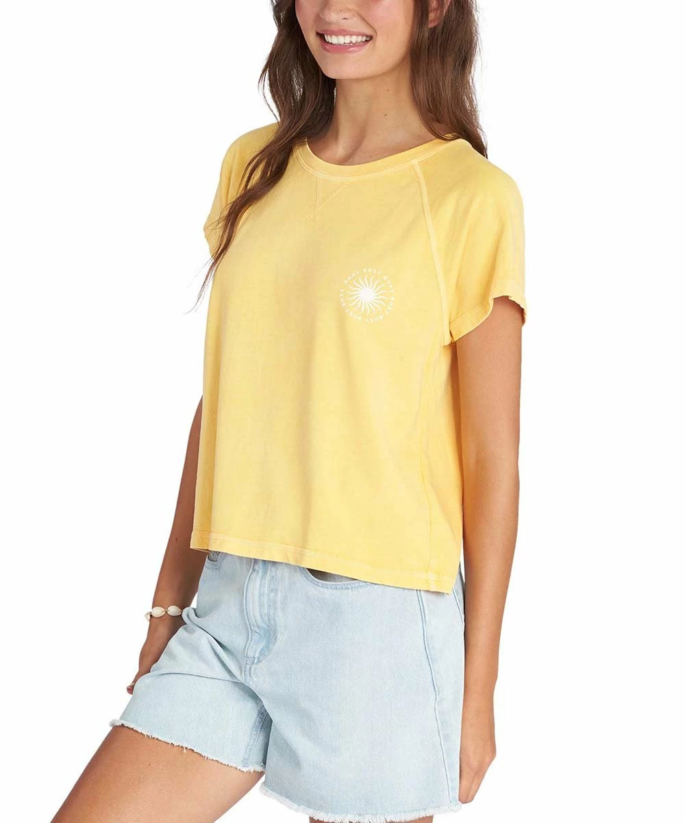 Brand new โ๏ธ Roxy Yolk Yellow Sun Around Us Short-Sleeve Crewneck Tee - Juniors ๐ 2 Brand new โ๏ธ Roxy Yolk Yellow Sun Around Us Short-Sleeve Crewneck Tee - Juniors ๐ - Image 2