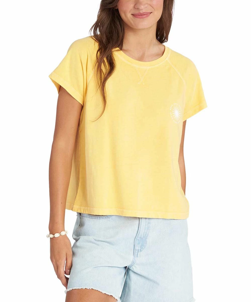 Brand new โ๏ธ Roxy Yolk Yellow Sun Around Us Short-Sleeve Crewneck Tee - Juniors ๐ 3 Brand new โ๏ธ Roxy Yolk Yellow Sun Around Us Short-Sleeve Crewneck Tee - Juniors ๐ - Image 3