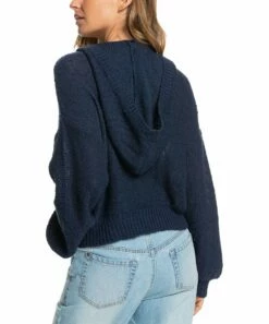 Coupon 🧨 Roxy Mood Indigo Together Again Balloon Sleeve Drop-Shoulder V-Neck Hoodie - Juniors 🤩 -Hot Sale Roxy Shop zu108154006 alt 2 tm1664821894