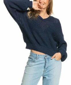 Coupon 🧨 Roxy Mood Indigo Together Again Balloon Sleeve Drop-Shoulder V-Neck Hoodie - Juniors 🤩 -Hot Sale Roxy Shop zu108154006 alt 4 tm1664821894