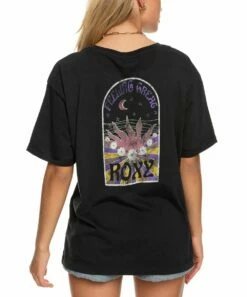 Promo 🎉 Roxy Anthracite 'Feeling Great' Loving Bomb Oversize Tee - Juniors 💯