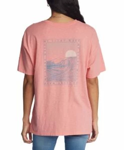 Promo 🌟 Roxy Strawberry Pink Sunset Crewneck Tee - Juniors 👍