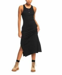 Outlet ๐ Roxy Anthracite Sleeveless Moon Glow Midi ๐ Dress - Juniors ๐