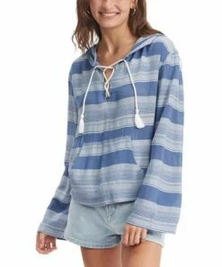 Best reviews of 🧨 Roxy Bijou Blue Horizon Stripe Head On Over Hoodie - Juniors 🌟 -Hot Sale Roxy Shop zu109193525 alt 4 tm1664830950