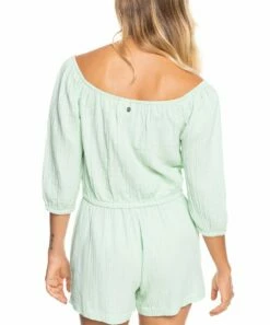 Promo 😉 Roxy Pastel Green Sunny Crush Off-Shoulder Crop Top - Juniors 🥰 -Hot Sale Roxy Shop zu109193573 alt 2 tm1672841453