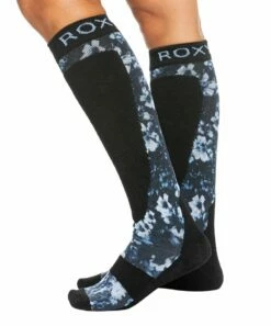 Outlet ✔️ Roxy Black Flowers Paloma Knee-High 🧦 Socks - 👩 Women 🛒
