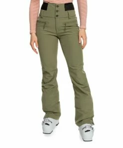 Flash Sale ❤️ Roxy Deep Lichen Green Rising High Shell Snow Pants - Juniors 😀