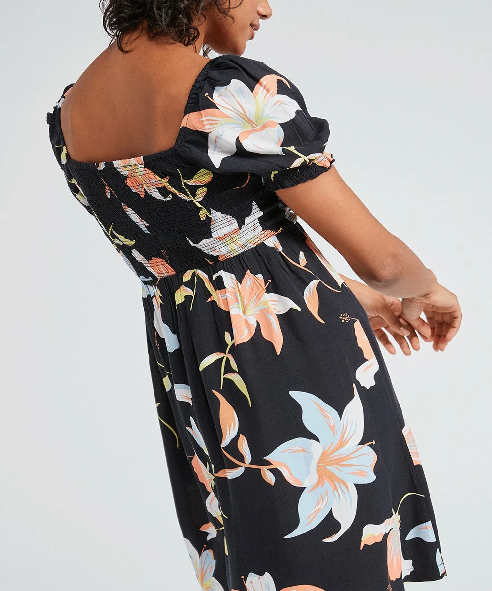 Cheapest ⌛ Roxy Anthracite Floral Hello Petal Square Neck A-Line 👗 Dress - Juniors ✨ 4 Cheapest ⌛ Roxy Anthracite Floral Hello Petal Square Neck A-Line 👗 Dress - Juniors ✨ - Image 4