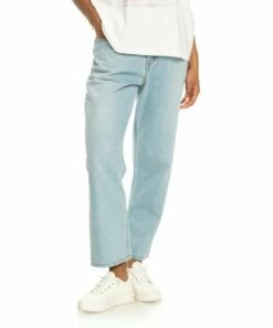 Best Pirce ๐งจ Roxy Light Blue Electric Move Crop Straight-Leg ๐ Jeans - Juniors ๐