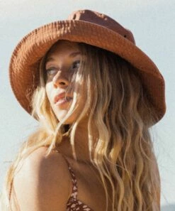 Deals 🔔 Roxy Rustic Brown Lover In The Sun Bucket Hat 💯