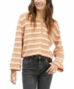 Coupon ✨ Roxy Toasted Nut Stripe Hoodie - Juniors 😀