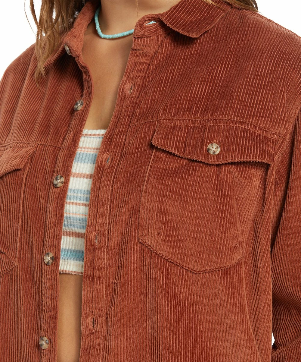 Deals ๐ Roxy Rustic Brown Let It Go Corduroy Button-Up - Juniors ๐งจ 3 Deals ๐ Roxy Rustic Brown Let It Go Corduroy Button-Up - Juniors ๐งจ - Image 3