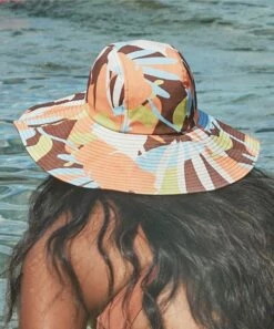 Promo ๐คฉ Roxy Rustic Brown Floral Star Is Born Wide Brim Sunhat ๐คฉ