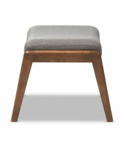 Outlet 🤩 Baxton Studio Walnut & Gray Roxy Mid-Century Ottoman ❤️ -Hot Sale Roxy Shop zu46893199 alt 2 tm1503323230
