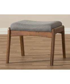 Outlet 🤩 Baxton Studio Walnut & Gray Roxy Mid-Century Ottoman ❤️ -Hot Sale Roxy Shop zu46893199 alt 4 tm1503323230