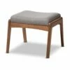 Outlet 🤩 Baxton Studio Walnut & Gray Roxy Mid-Century Ottoman ❤️