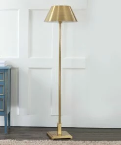Budget 🌟 JONATHAN Y Brushed Brass Roxy Metal Floor Lamp ✔️