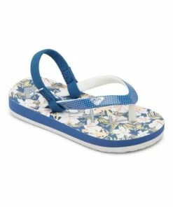 Hot Sale 😍 Roxy Navy & White Tropical Polka Dot Slingback Flip-Flop - 👧 Girls 🤩